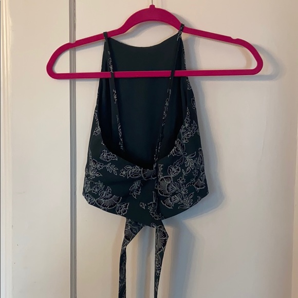 Green floral maxi skirt and cropped tank top set - Picture 7 of 8